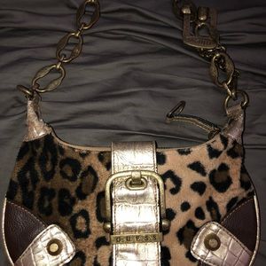 Guess Cheeta Metal Mini Party Bag